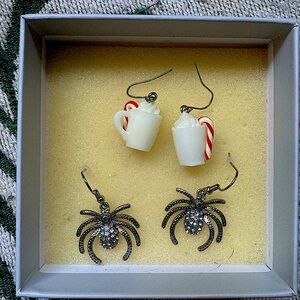 christmas and halloween earrings